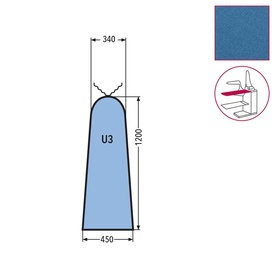 U3 SMALL UTILITY TABLES COVER 100% POLYEST.STRETCH -SKY BLUE