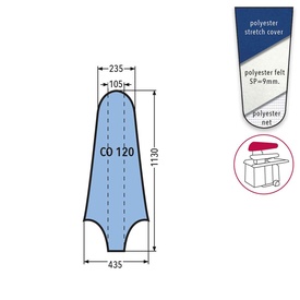 CO 120 PRONTO-STIRO WITH FELT - BLUE                        