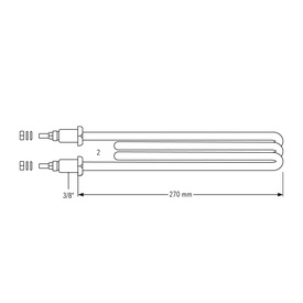 ELEMENTO 2 OCCHIELLI ATTACCO 3/8" L.=mm.270 W.2700 V.230