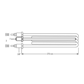 ELEMENTO 3 OCCHIELLI ATTACCO 3/8" L.=mm.270 W.3500 V.230 GT