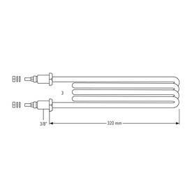ELEMENTO 3 OCCHIELLI ATTACCO 3/8" L.=mm.320 W.5500 V.230