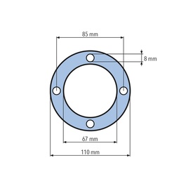 GUARNIZIONE RESISTENZA ø=mm.110 - 4 FORI ø=mm.8