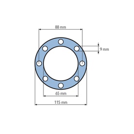HEATER FLANGE GASKET ø=mm.115 - 8 HOLES ø=mm.9              