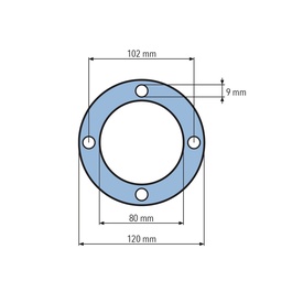 GUARNIZIONE RESISTENZA ø=mm.120 - 4 FORI ø=mm.9