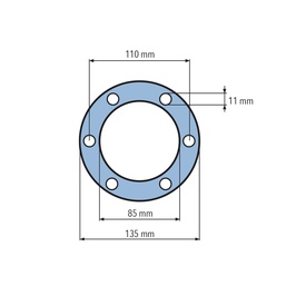GUARNIZIONE RESISTENZA ø=mm.135 - 6 FORI ø=mm.11