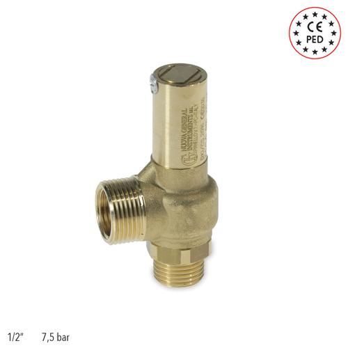 VALVOLA SICUREZZA SCARICO CONV. 1/2" TARATA 7 bar PONY