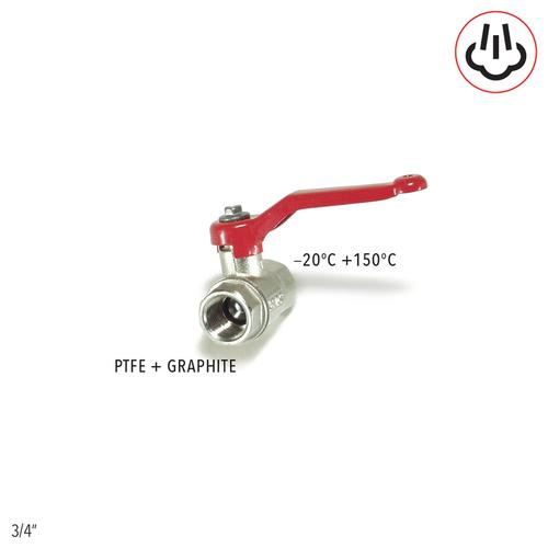 RUBINETTO A SFERA 3/4" PER VAPORE TENUTA TEFLON